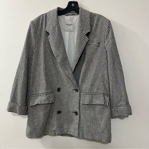 Abercrombie & Fitch Double-Breasted Linen-Blend Slouchy‎ Blazer Women’s Sz Small